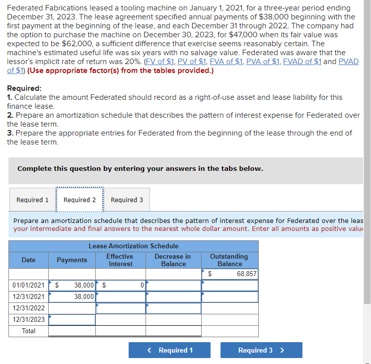 Working notes please Federated Fabrications leased a tooling machine on January 1,