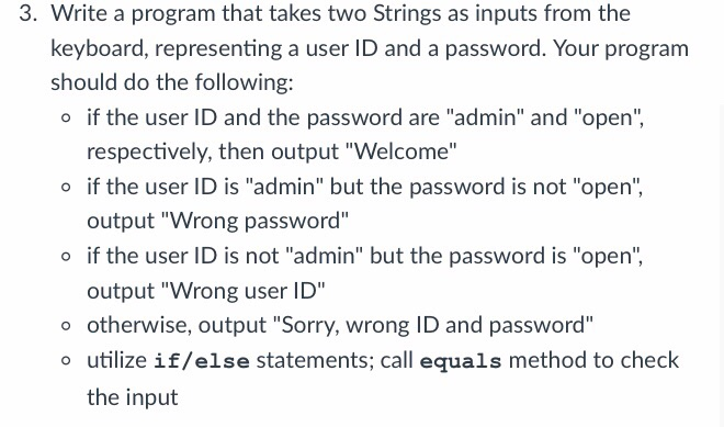  thank you. language is java 3. Write a program that takes