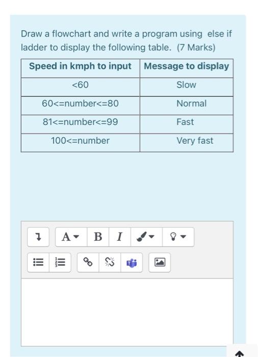  Draw a flowchart and write a program using else if ladder