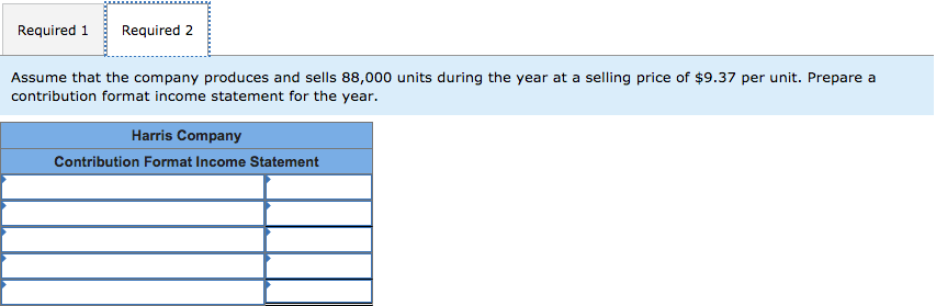is given below: Required: 1. Complete the schedule of the company's total
