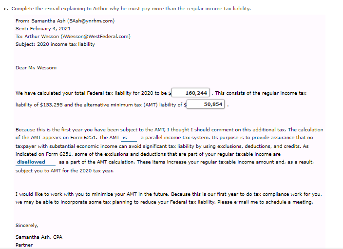 itemizes his deductions, and his regular tax liability in 2020 is $153,295.