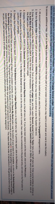  Follow the steps below to complete Comprehensive Problem 1 Part 1