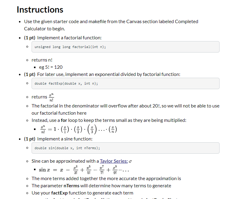 C++ please I am not allowed to use or any math libraries