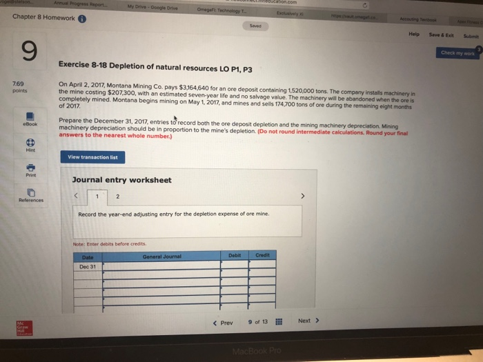  Chapter 8 Homework 6 Help Save&Exit Submit 9 Check my work