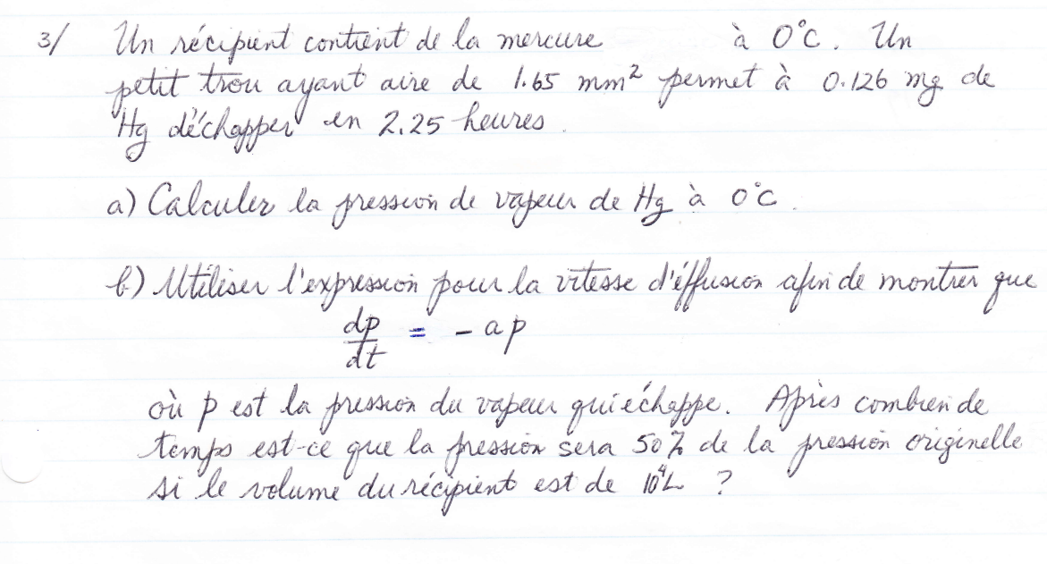  3/ A container has mercury at 0C. A small hole of
