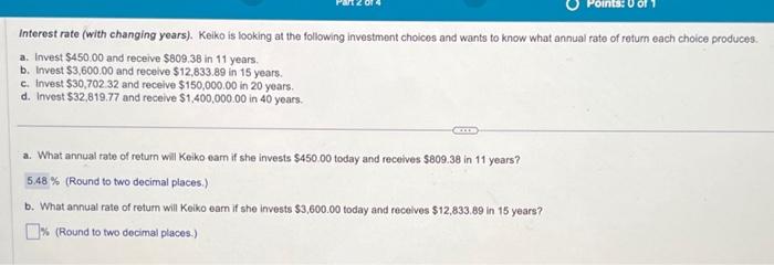 answer for b,c,d please answer each part in the question! Interest rate