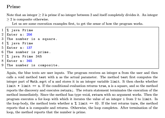 is to write two programs, Summation and Prime, that execute simple tasks.