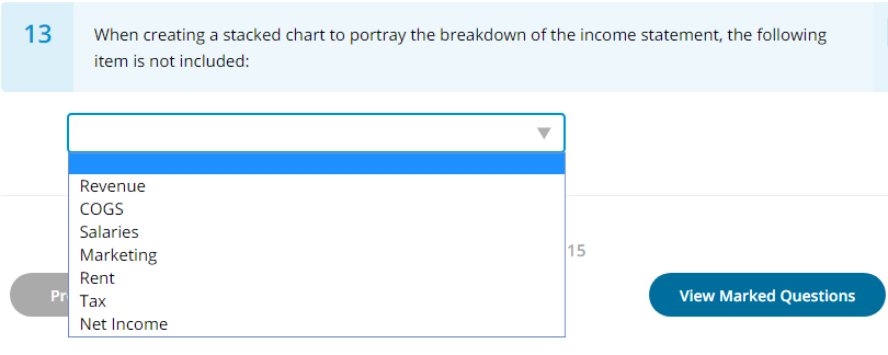  13 When creating a stacked chart to portray the breakdown of