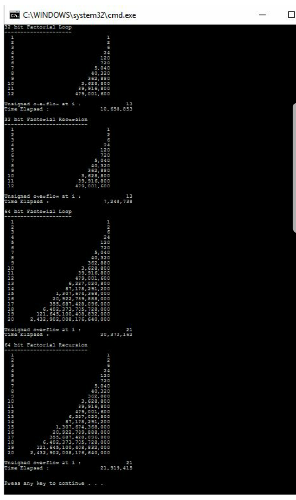 data type: Factorials Fibonacci Series The objects for the calculation class will
