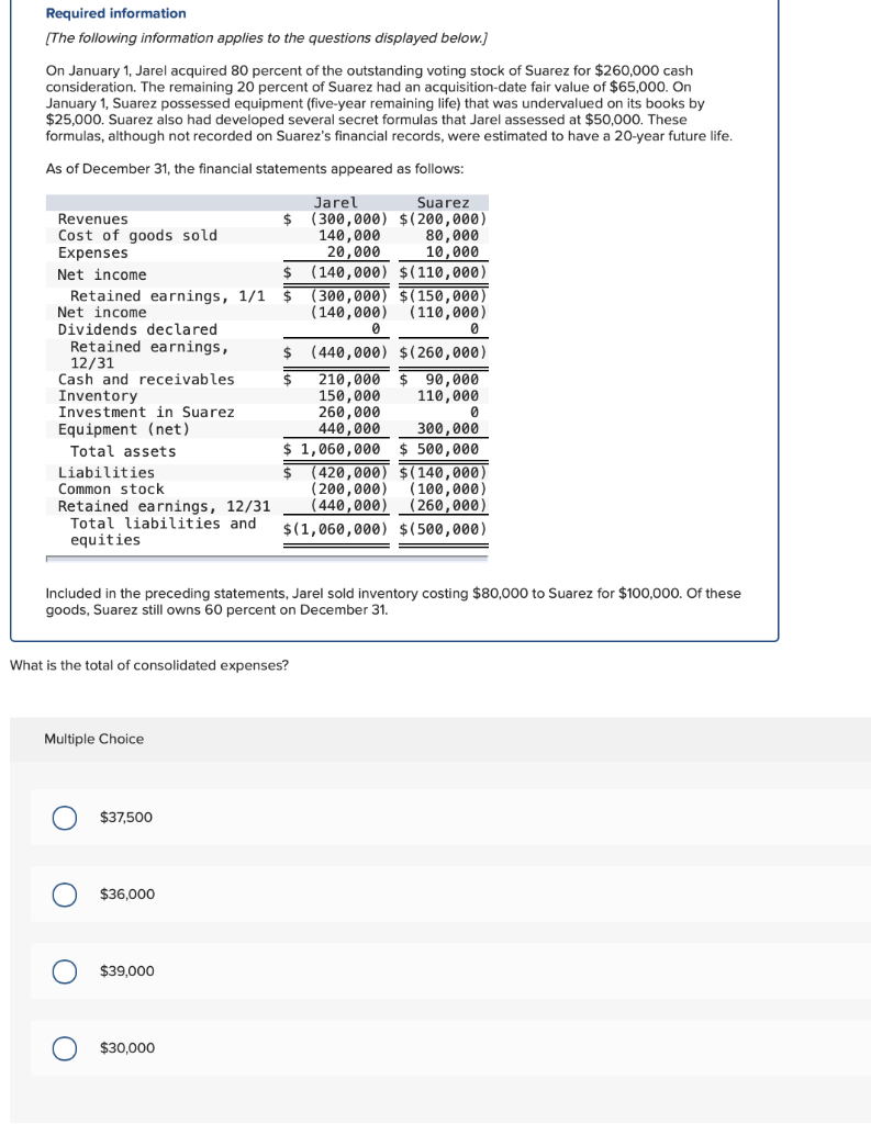 3 answer step by step Required information (The following information applies to