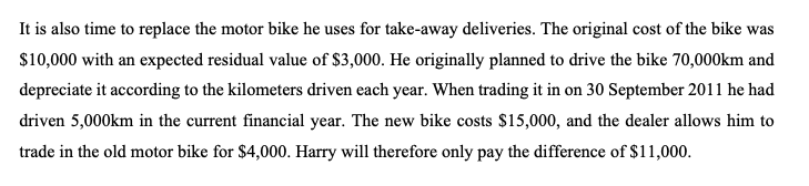  It is also time to replace the motor bike he uses