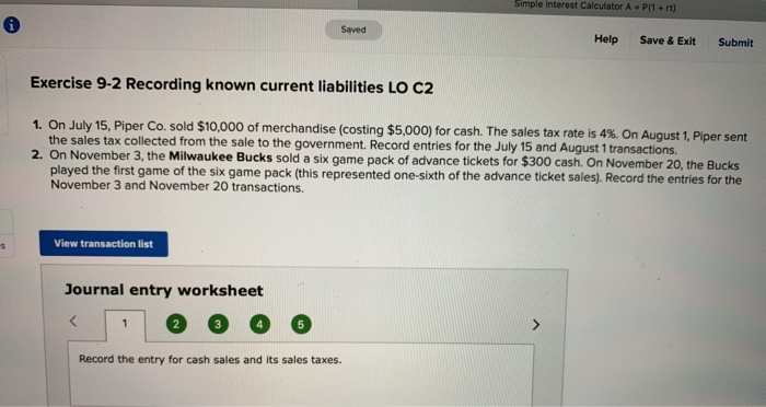 Simple Interest Calculator A P(1 + rt) Saved Help Save &