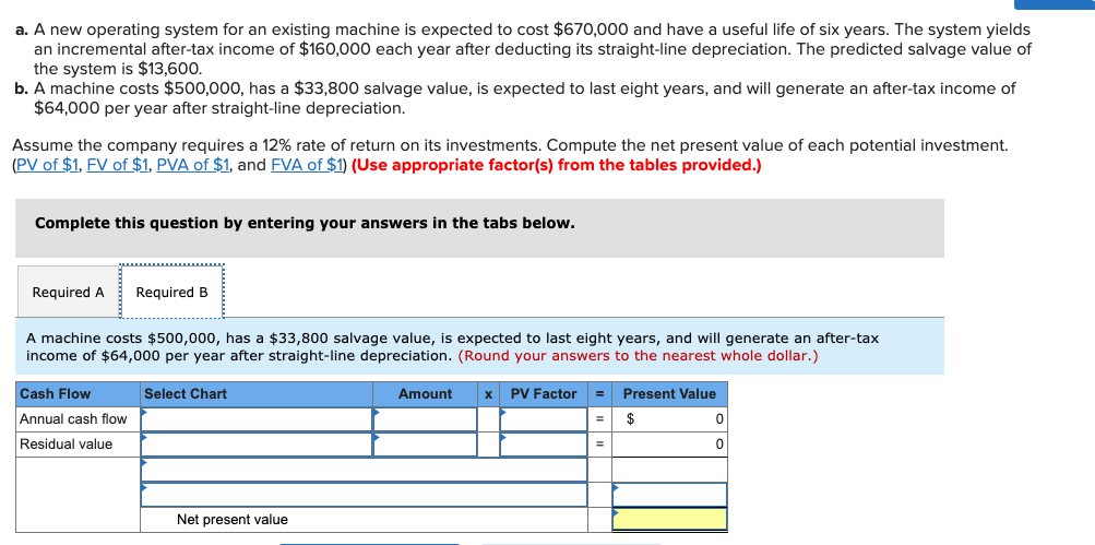 $670,000 and have a useful life of six years. The system yields