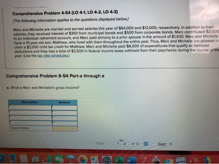  thank you for any help! Comprehensive Problem 4-54 (LO 4-1, LO