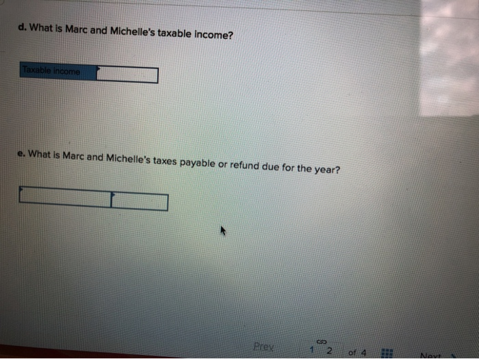 Marc and Michelle are married and earned salaries this year of $64,000