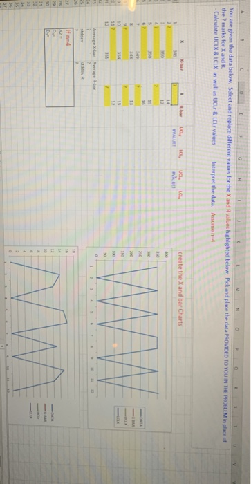  A B C D E values highlighted below. Pick and place