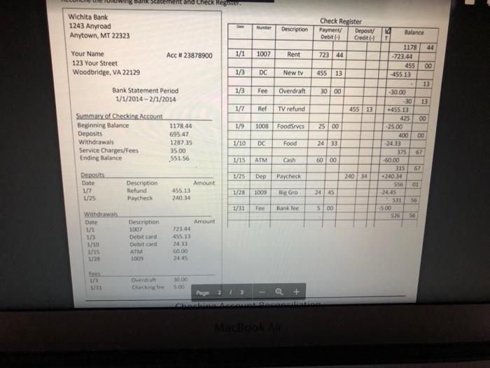 Bank 1243 Anyroad Anytown, MT 22323 Your Name 123 Your Street Woodbridge,