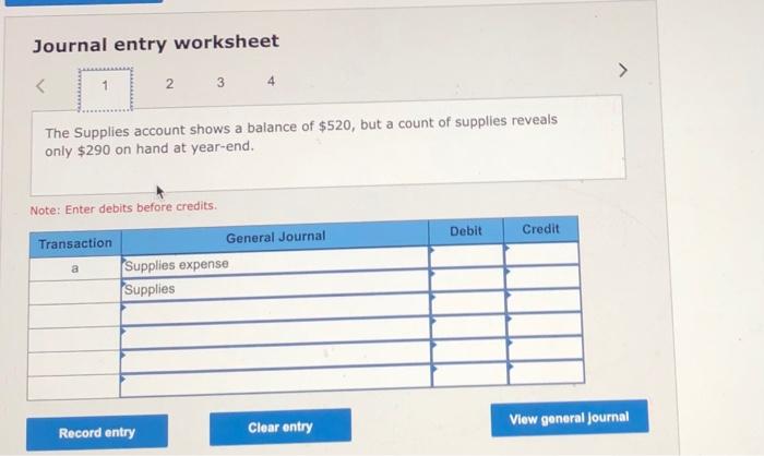 no entry is required for a transaction/event, select "No Journal entry required"