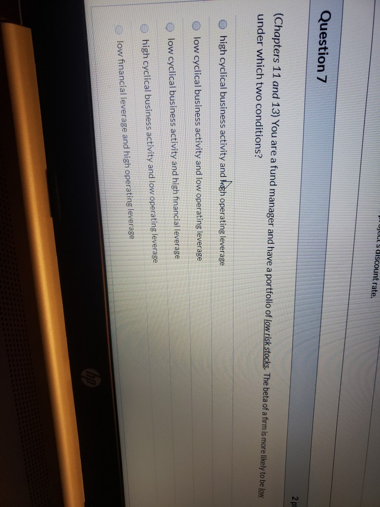 PULLS discount rate. Question 7 2 PE (Chapters 11 and 13)