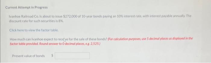  Current Attempt in Progress Ivanhoe Railroad Co. is about to issue