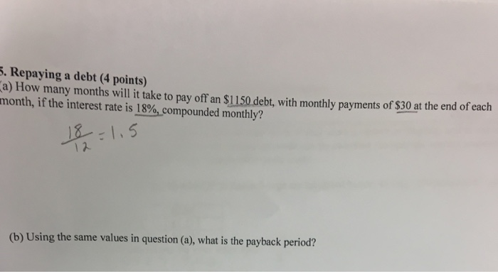  How many months will it take to pay off an $1150