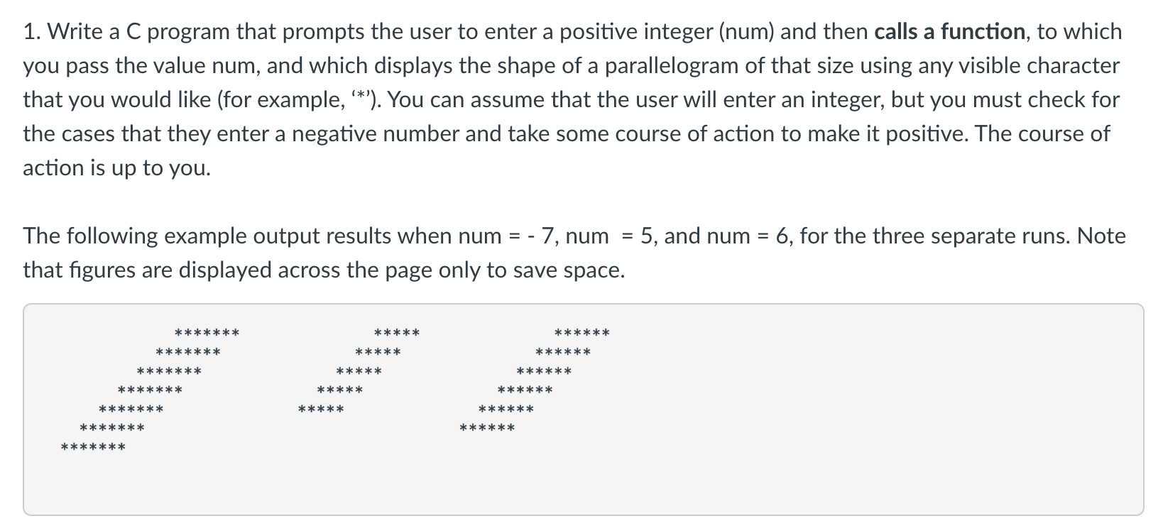  Write a C program that prompts the user to enter a