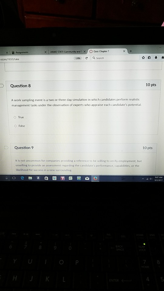 A work sampling event is a two or three day simulation