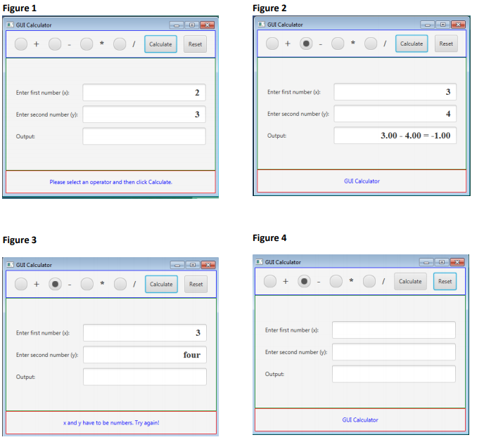help creating a simple JavaFX GUI calculator that follows these strict instructions!