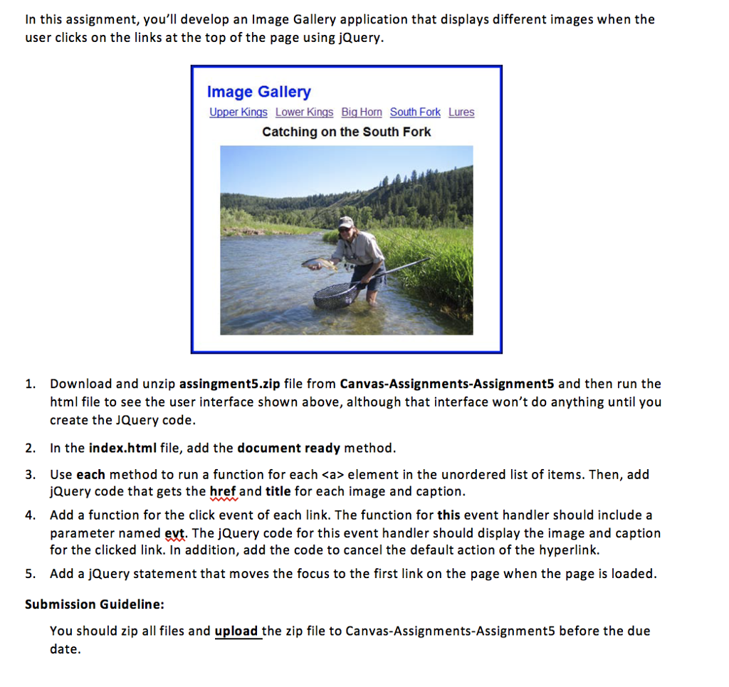  In this assignment, you'll develop an Image Gallery application that displays