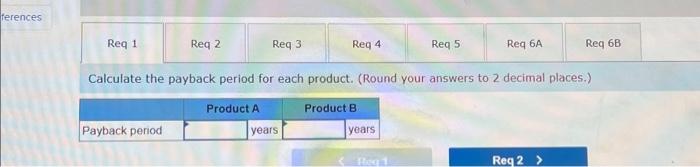 rate of return for each product. (Round your percentag considered as 12.3%.)