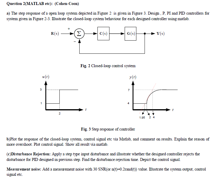  Question 2(MATLAB etc): (Cohen-Coon) a) The step response of a open