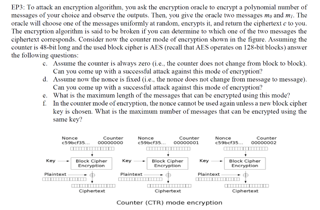  EP3: To attack an encryption algorithm, you ask the encryption oracle
