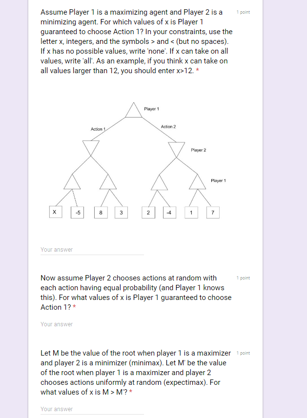 max state, and upside down triangles represent a min state. The search