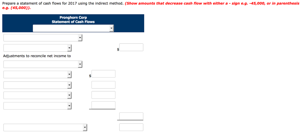 Pronghorn Corp Comparative Balance Sheets December 31 2017 Assets Cash Accounts receivable