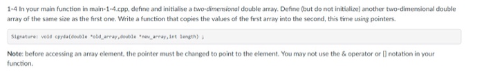  1-4 In your main function in main-1-4.cpp, define and initialise a