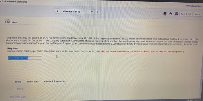  9 Homework problems estructions help Oon 35 600 points Ringmeup, Inc.