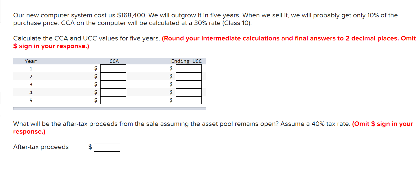  Our new computer system cost us $168,400. We will outgrow it
