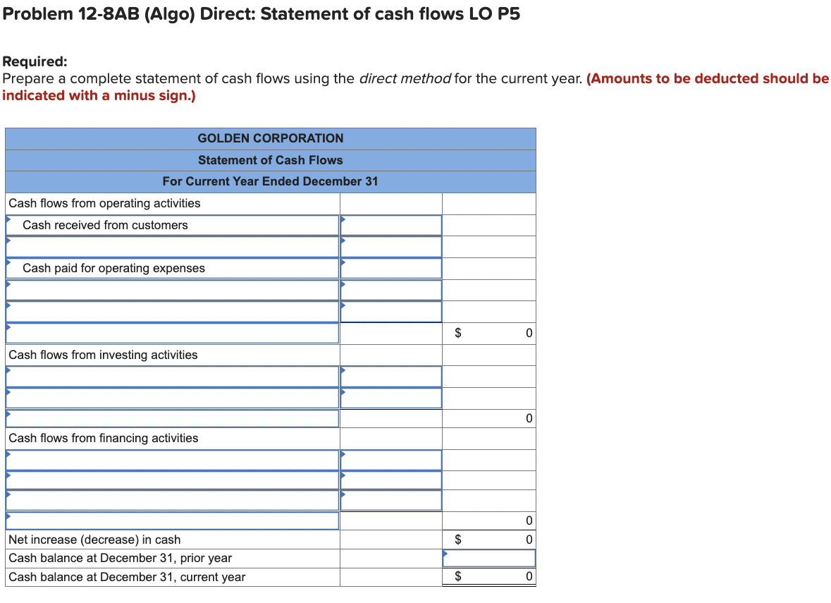 information for the Problems below. (Algo) [The following information applies to the