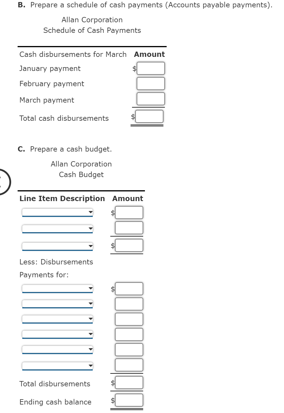 Balance, Cash Available, Rent, Salaries, Utilities Cash Available, Cash Collection, Rent, Salaries,