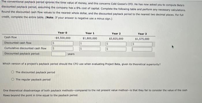 payback period that helps in their capital budgeting decisions. Consider the case