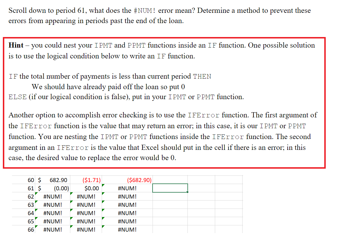 Need help nesting IMPT and PPMT functions into an IF function,
