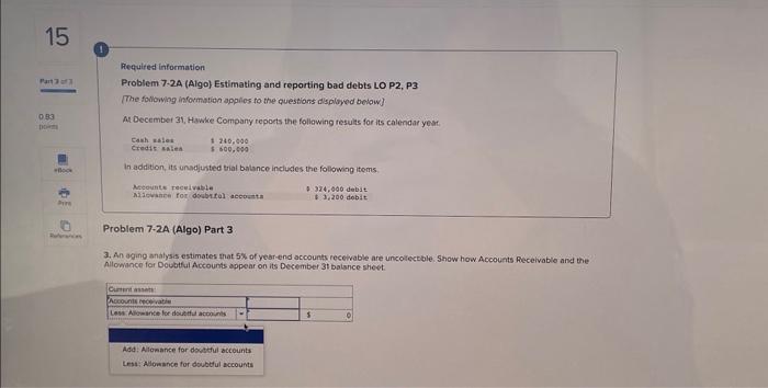 December 31, Hawke Company reports the foliowing results for its calendar year.