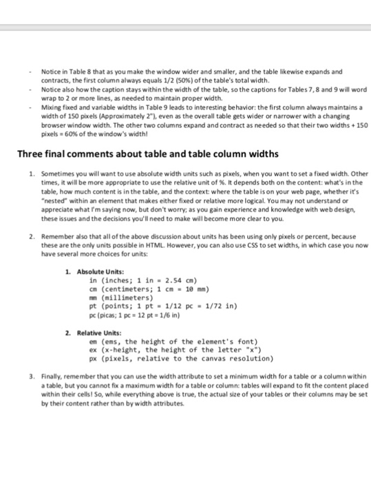 the cells.) In addition to the 3 basic tags above, you will