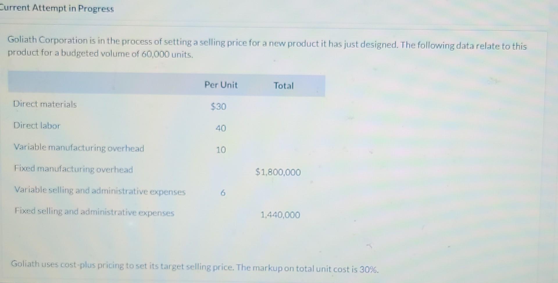  Current Attempt in Progress Goliath Corporation is in the process of