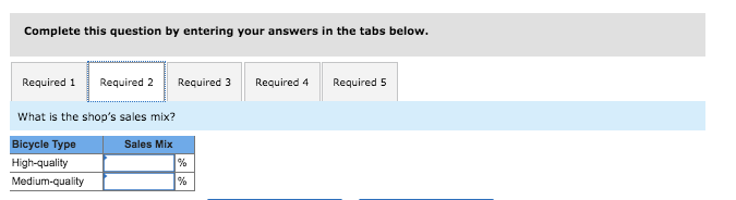 Tim's Bicycle Shop sells 21-speed bicycles. For purposes of a cost-volume-profit analysis,