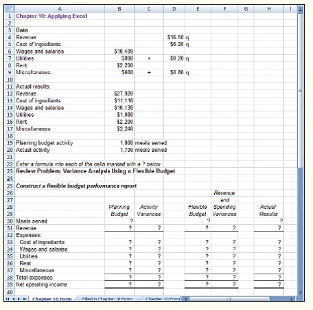please what are the formulas for this applying excel? 1 Chapter 10: