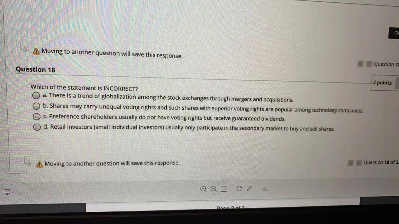  CIC A Moving to another question will save this response.