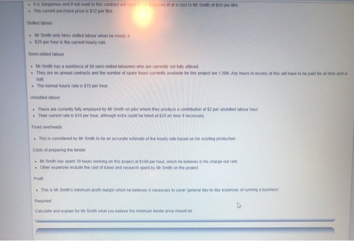 his tender but has asked you to reviewit for him He has