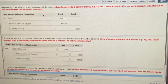  FULL SCREEN CALCULATOR PRINTER VERSION 4 BACK NEXT Prepare the journal