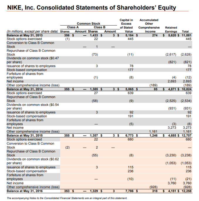  The financial statements for Nike, Inc., are presented in Appendix D